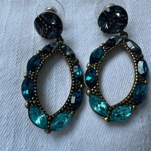 Silpada KR Elegant Teal and Black zirconia Earrings